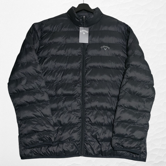 Callaway Other - Callaway‎ Golf Puffer Jacket Mens XL Faux Down Full Zip Pockets Caviar Black NWT